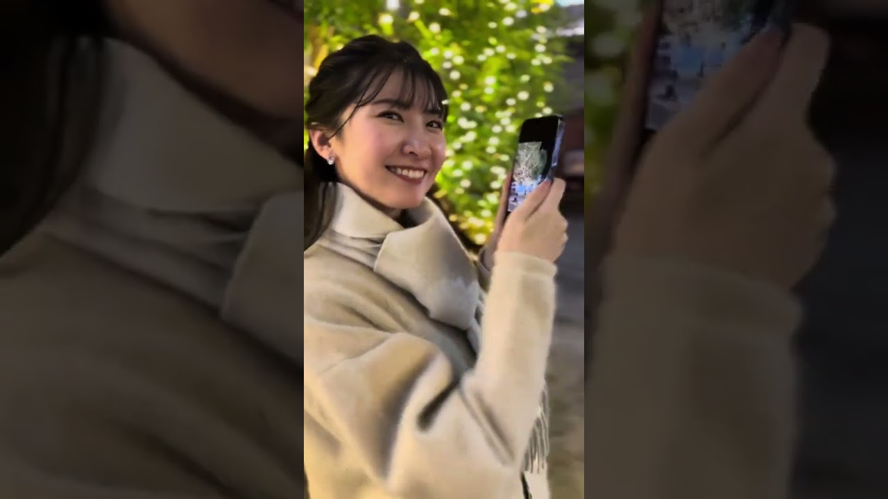 ゆい散歩inマクハリイルミ　#駒木結衣 #イルミネーション #ウェザーニュース #shorts