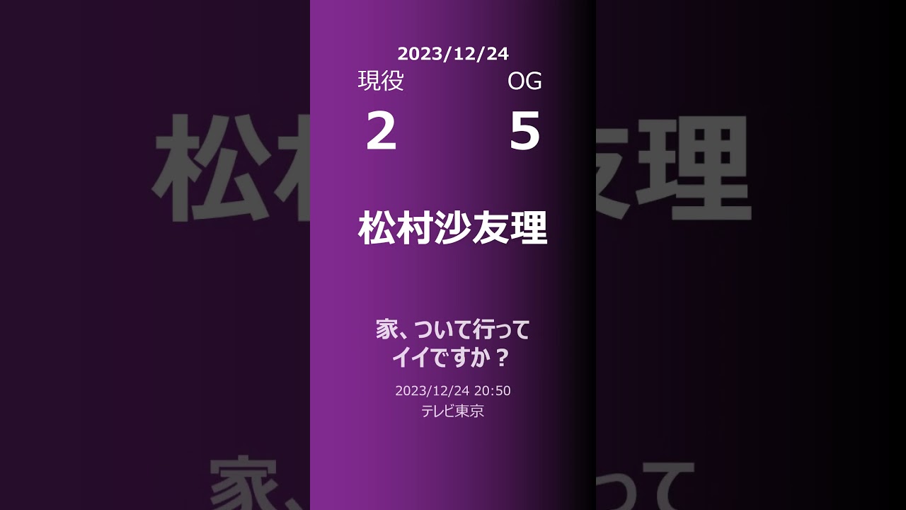 【明日の乃木坂】現役vsOG 2023/12/24 #shorts #乃木坂46 【番組出演】