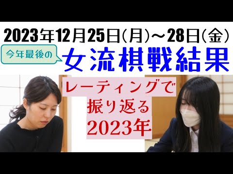 2023年最後の週の結果です！マイナビOP2回戦終了・挑戦確率は？女流名人戦15局一挙ご紹介！【女流棋戦結果】12月25～28日版