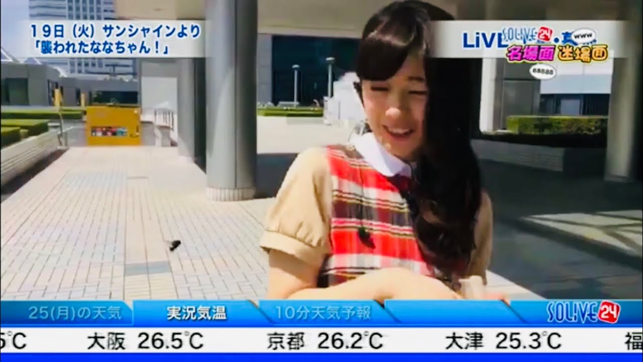【高山奈々】ななちゃんハチに襲われる【ウェザーニュースlive】