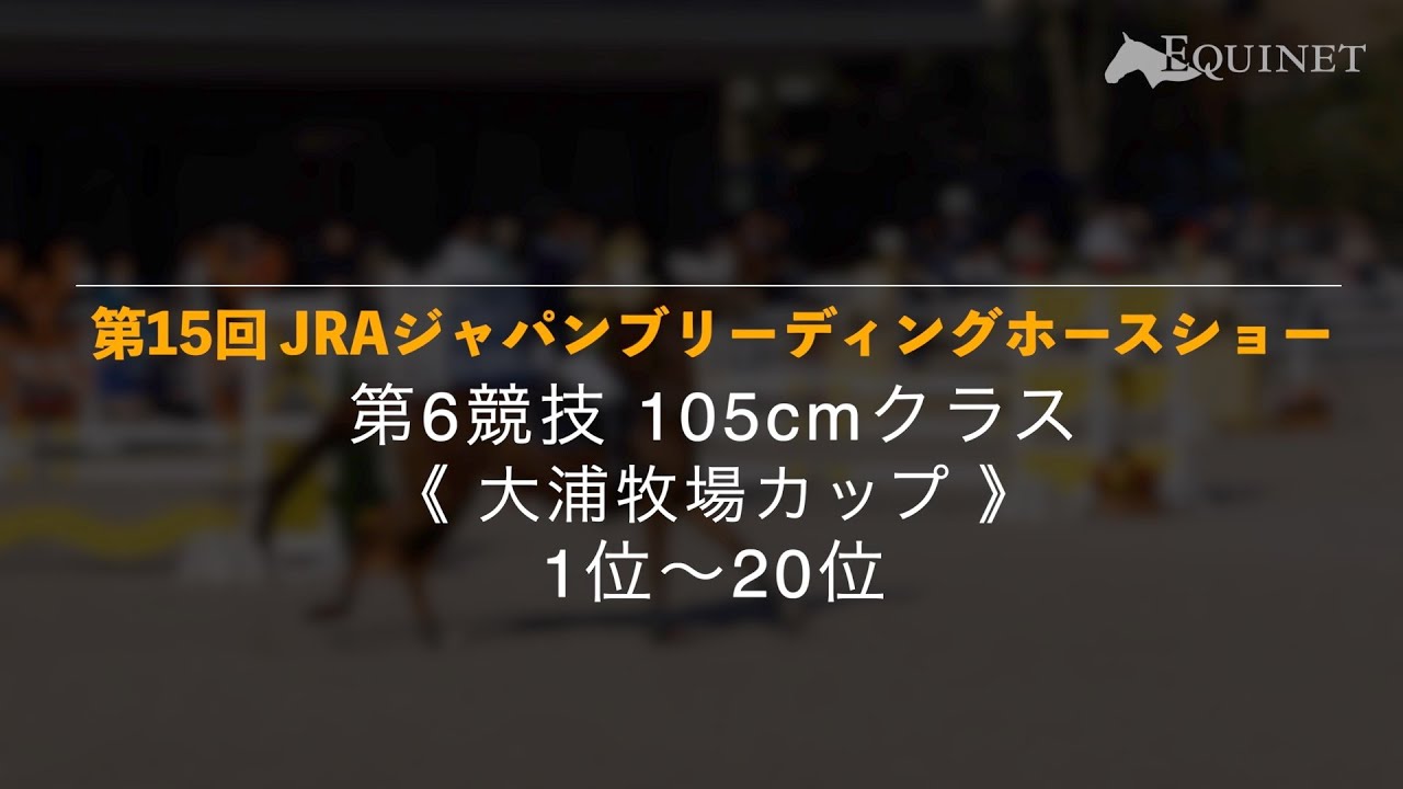 第6競技《大浦牧場カップ》 1位~20位【第15回 JRAジャパンブリーディングホースショー】