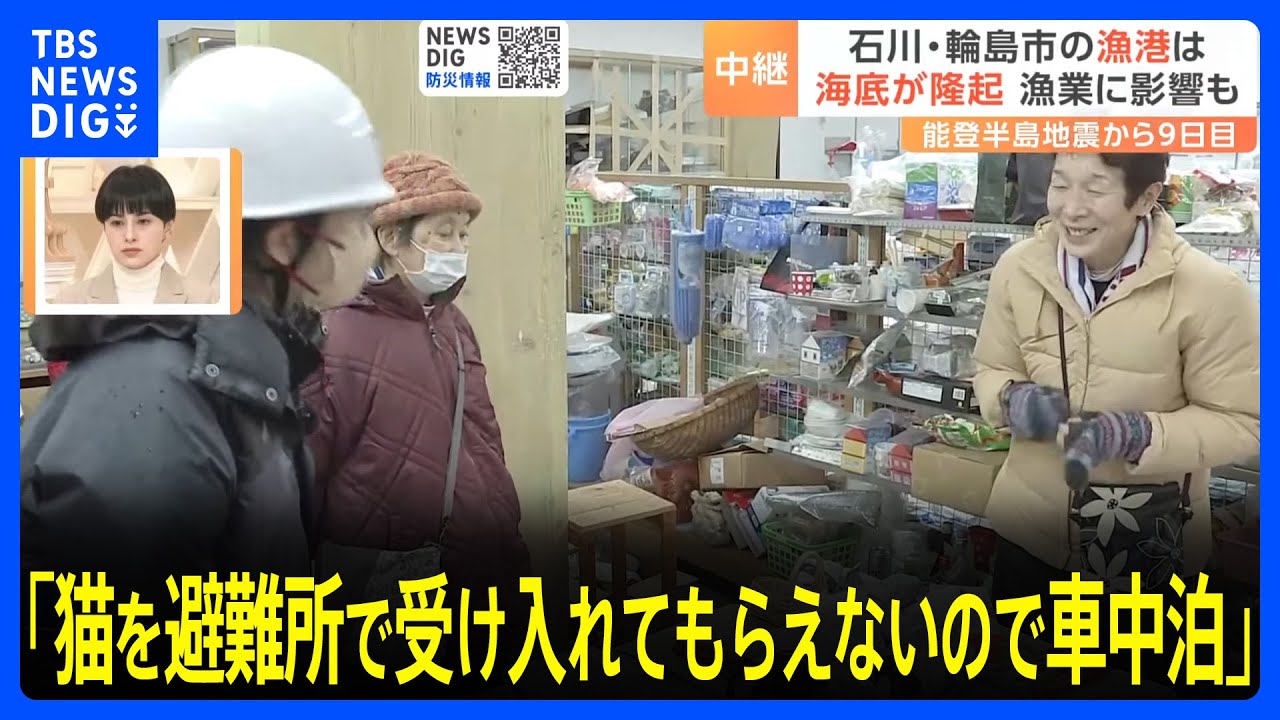 「猫を避難所で受け入れてもらえないので車中泊」輪島市門前町はいま　日比麻音子キャスター報告｜TBS NEWS DIG
