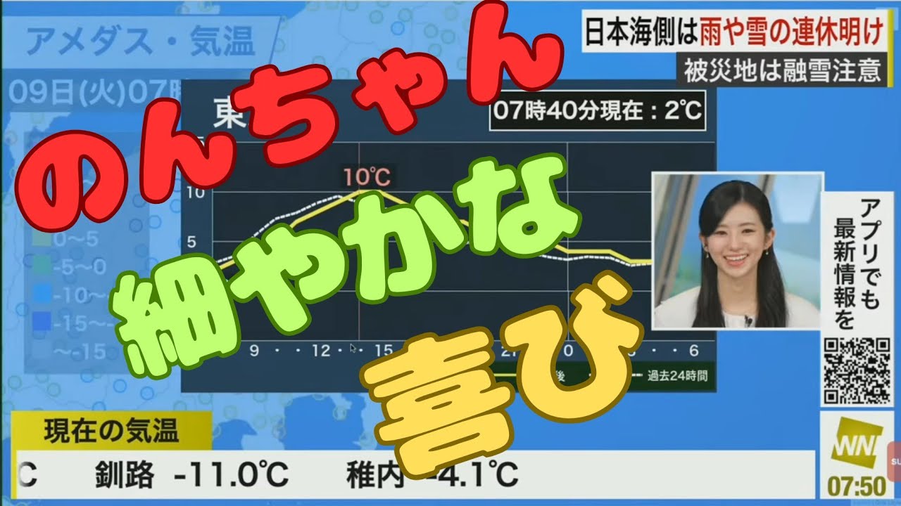 小さな喜び。大きな幸せ。大島璃音キャスター。。。。