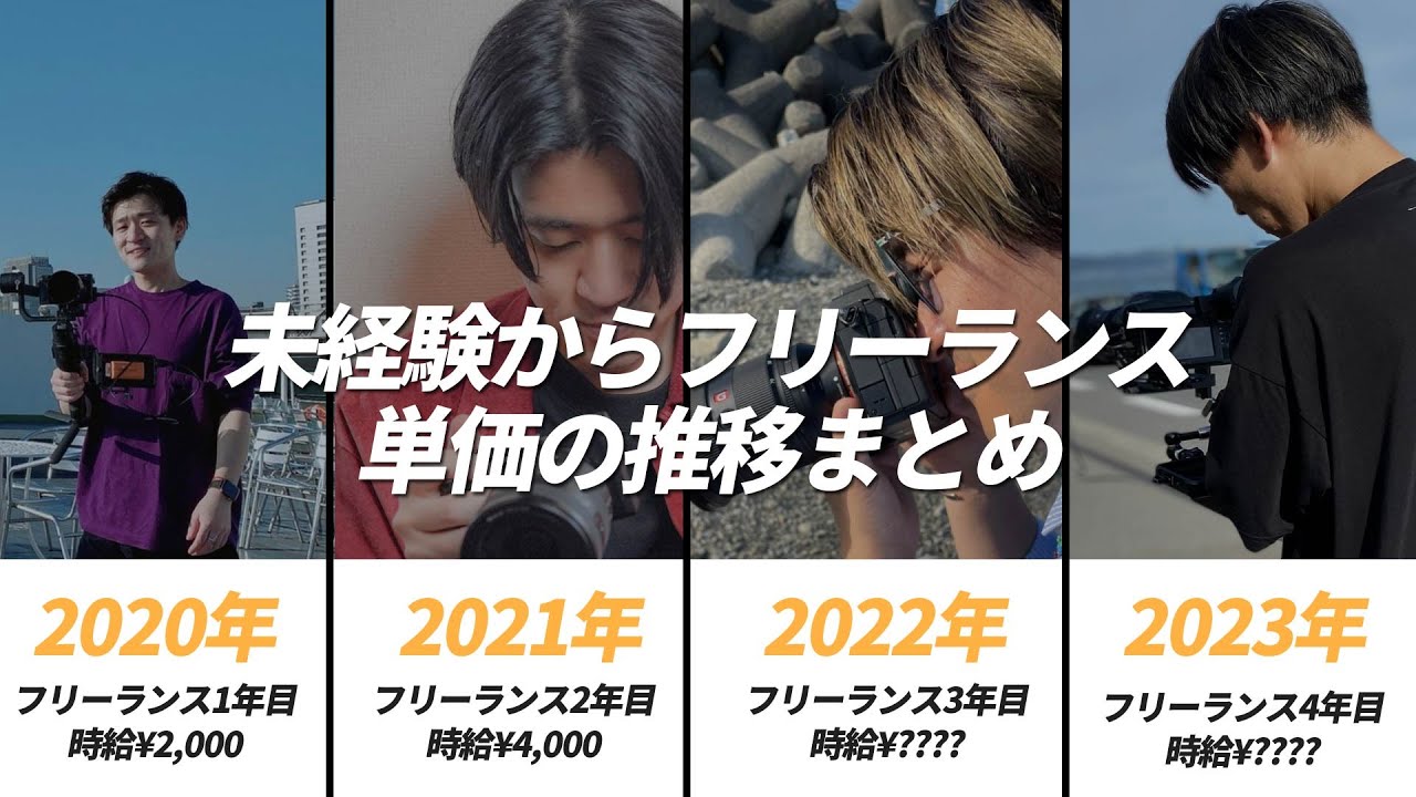 【映像制作】未経験からフリーランスになった自分の時給単価の推移をまとめました