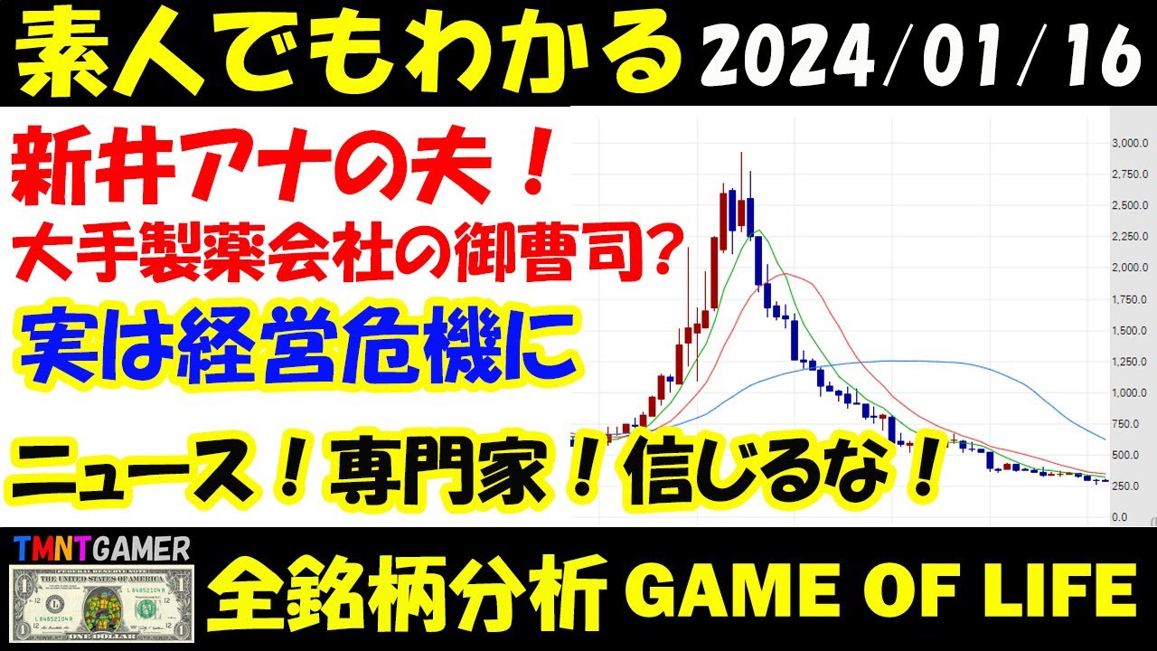【全銘柄分析】新井恵理那の結婚相手とは？「一般男性」は大手製薬会社の御曹司？実は株価暴落のあの会社？芸能ニュース！IR好材料！証券会社部長のコメント！勝手に信じるな！【20240116】