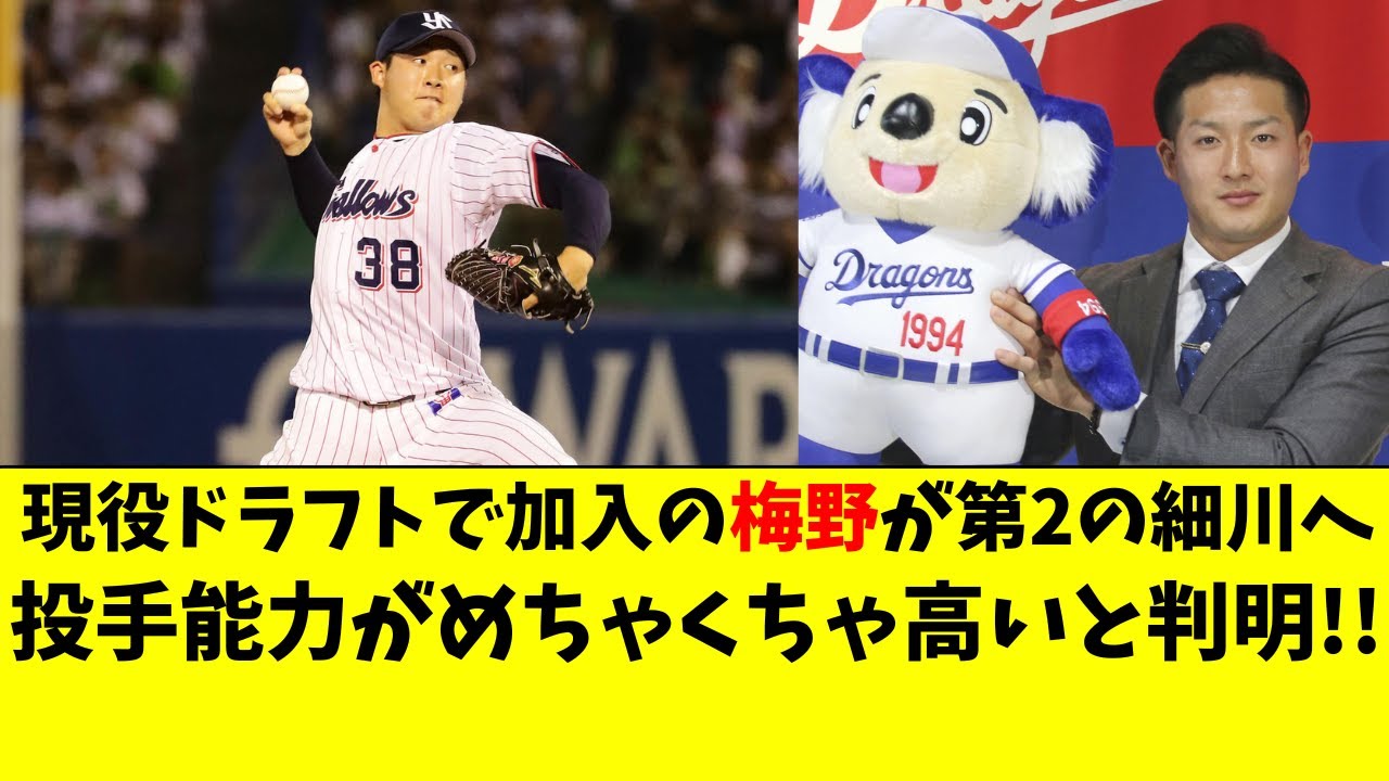 【中日】現役ドラフトで加入の梅野の実力がエグすぎる件