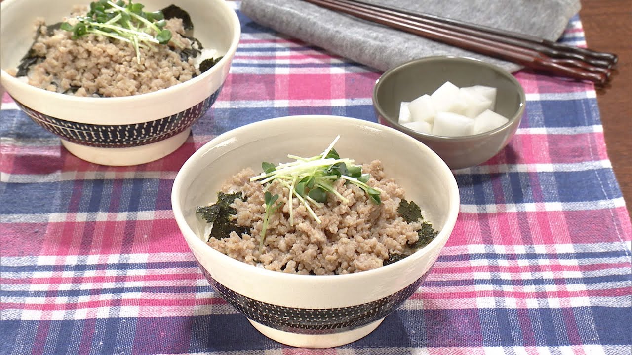 【3分クッキング公式】塩そぼろ丼／大根の甘酢漬け