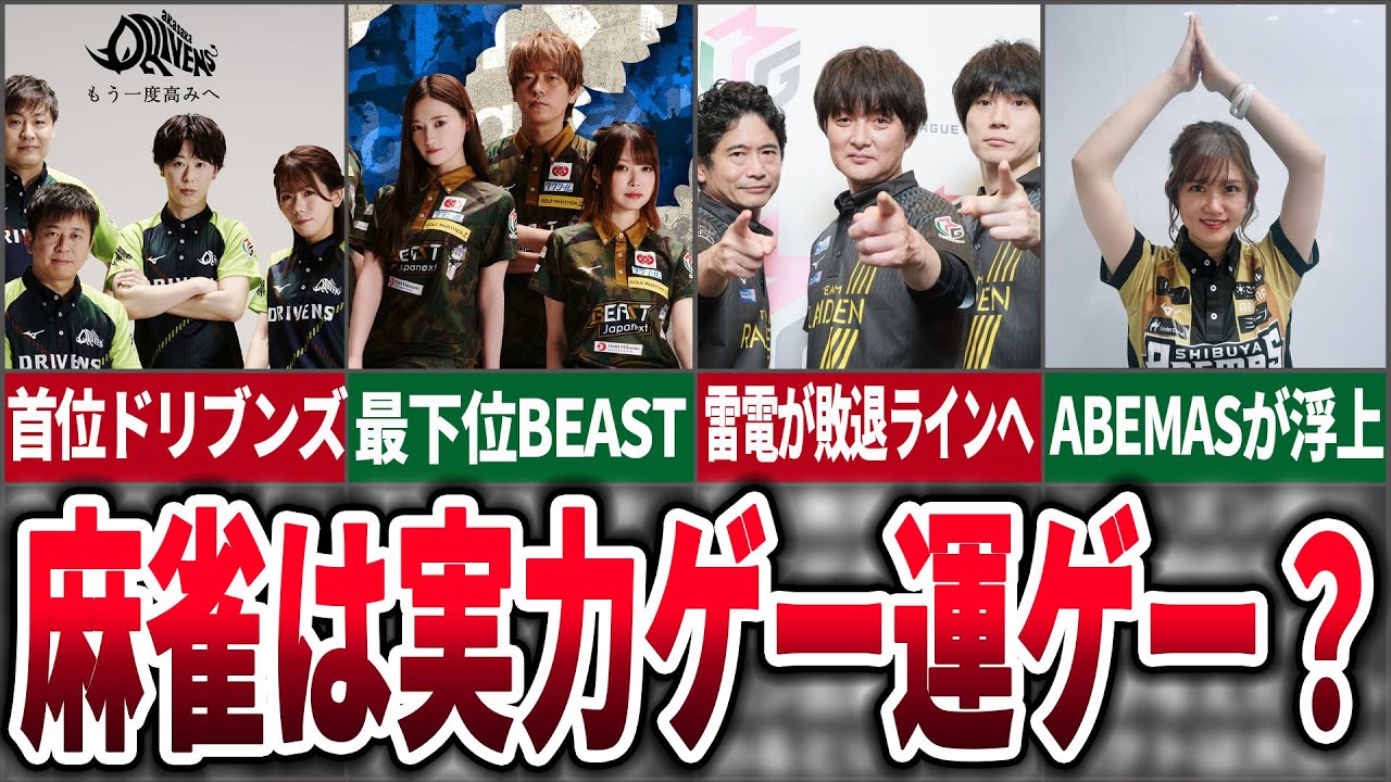 【麻雀は実力ゲー？】Mリーグの順位表がほぼ実力通りになっている件について【麻雀ゆっくり解説】