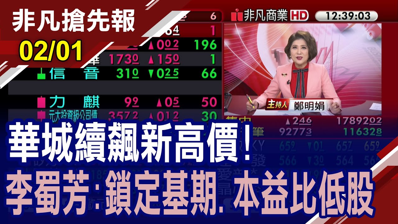 【華城續飆新高價 李蜀芳:鎖定基期.本益比低股 股王世芯-KY飆4000元新高 前三千金都矽智財股】20240201 (鄭明娟×李蜀芳) @ustvhotstock