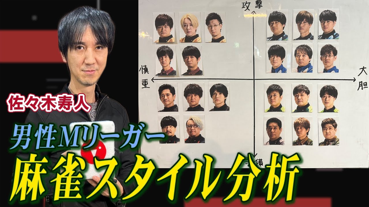 佐々木寿人プロが男性Mリーガーの麻雀スタイルを徹底分析!【麻雀遊戯グラフ】