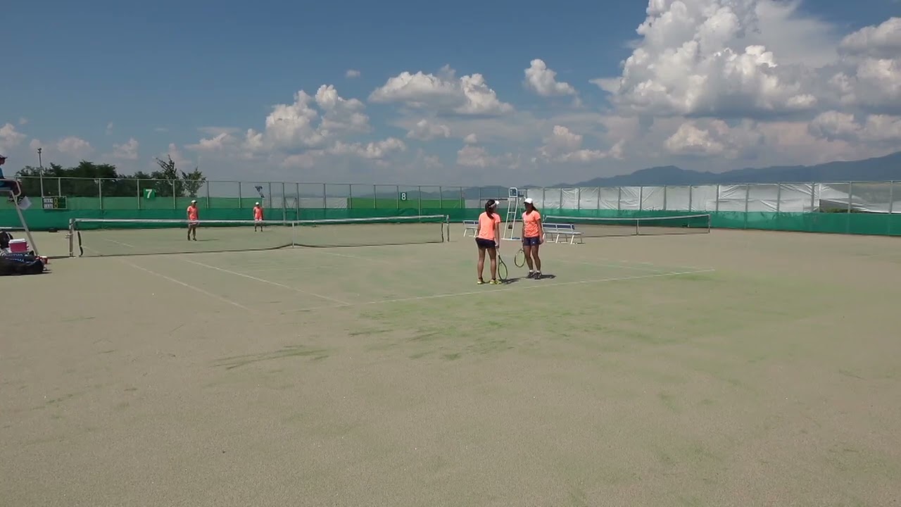 2021年IH テニス 女子ダブルス3回戦 五十嵐唯愛・小畑莉音 四日市商(三重) vs 中島玲亜・同前華伶来 岡山学芸館(岡山) スカイコート7