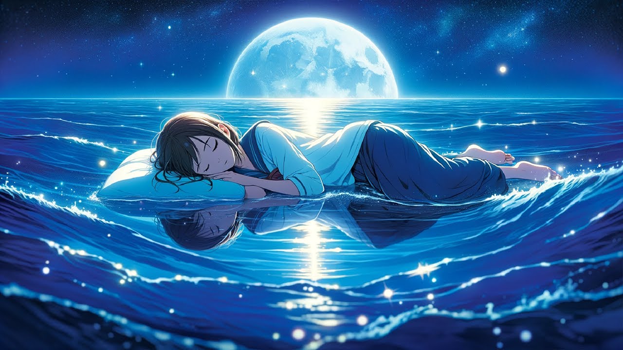 '海をベッドに' 美しく平和な夜のための睡眠音楽😴 5分で眠りにつく、不眠症治療、波の音