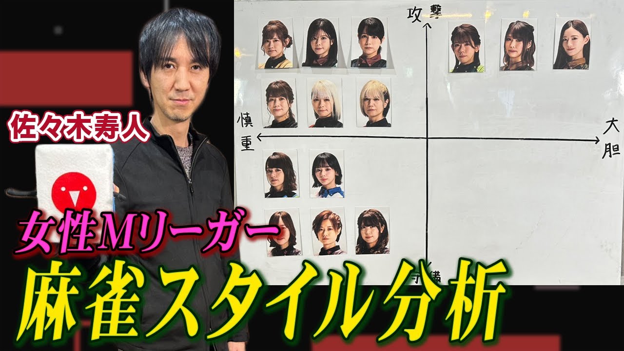 佐々木寿人プロが女性Mリーガーの麻雀スタイルを徹底分析!【麻雀遊戯グラフ】