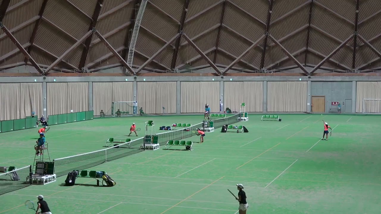 2021年IH テニス 女子ダブルス3回戦 五十嵐唯愛・小畑莉音 四日市商(三重) vs 中島玲亜・同前華伶来 岡山学芸館(岡)山) やまびこコート6