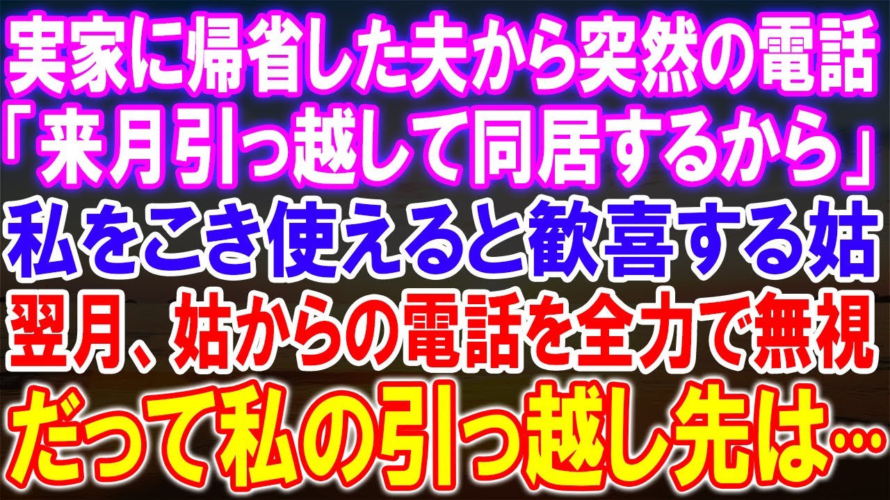 【感動★総集編】実家帰省中に突如の告白！夫の電話で歓喜する姑、同居の夢が現実に…しかし、翌月、私の選んだ引っ越し先が予想外で全てが変わる！？姑からの電話を全力で無視した理由に驚愕！【修羅場】