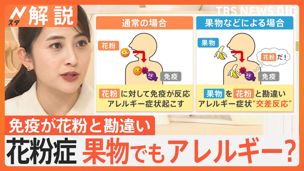 「バナナを食べたら意識が飛んだ」花粉症“果物”でもアレルギー？、スギ花粉　飛散時期の予測は【Nスタ解説】｜TBS NEWS DIG