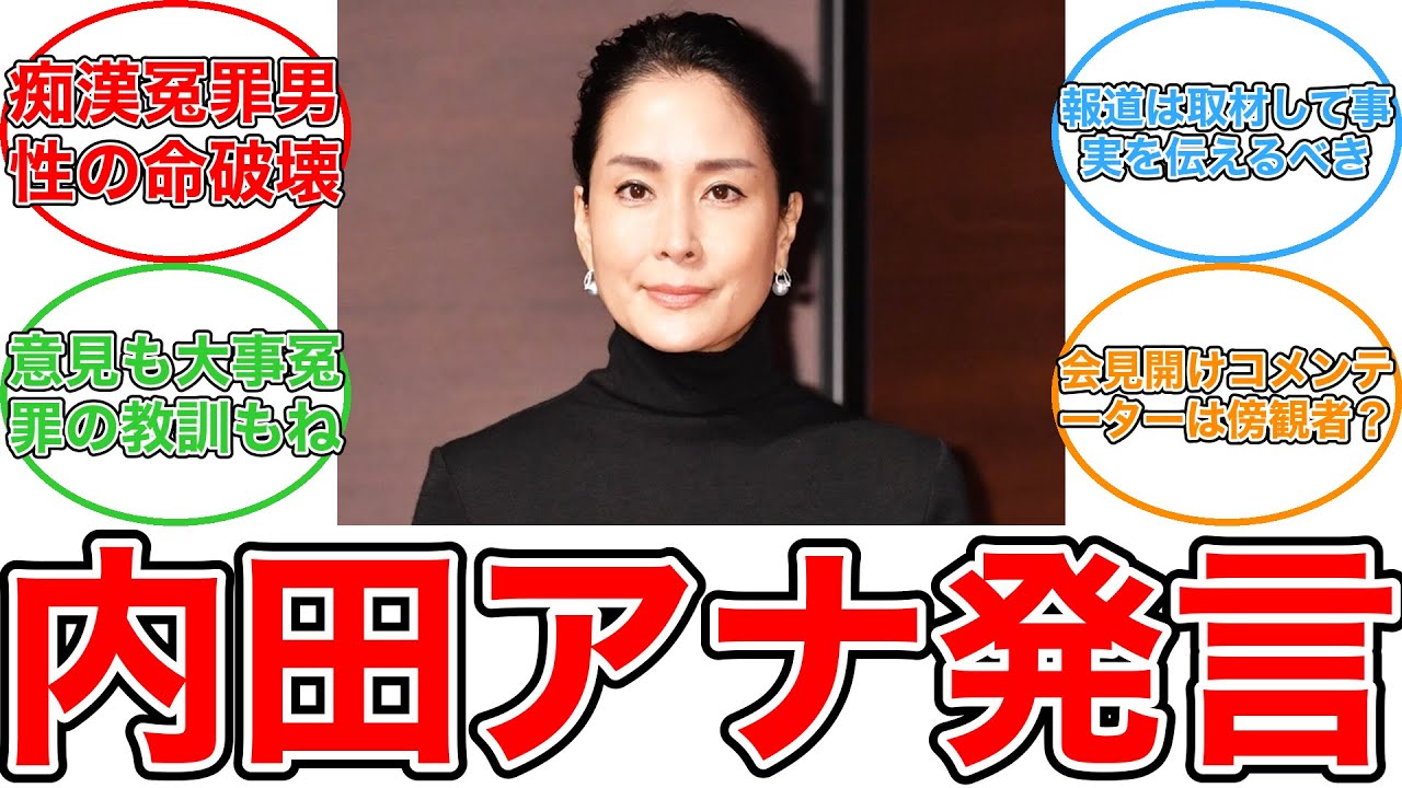 【反応集】内田恭子アナ　松本人志の文春報道で「考えるきっかけとなった」と私見　「一般論」として「女性も断る、逃げる勇気を」