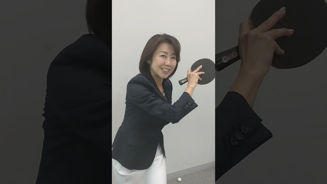 【#佐々木明子】アナウン（サー）選手権🗣️🏓  もしも私が卓球選手だったら、何を叫ぶ？#shorts