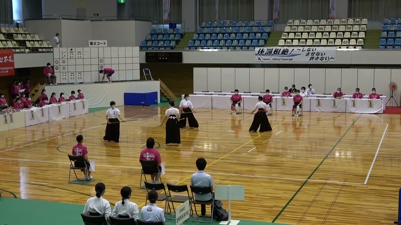 2021年IH なぎなた 演技予選第2コートGブロック 井藤圭都・鈴木唯花 松商学園(長野) vs 橋垣苺佳・高野杏夏 出雲北陵(島根)