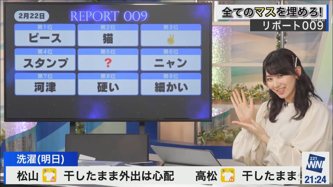 マスを埋めろ(2024/02/22木)檜山