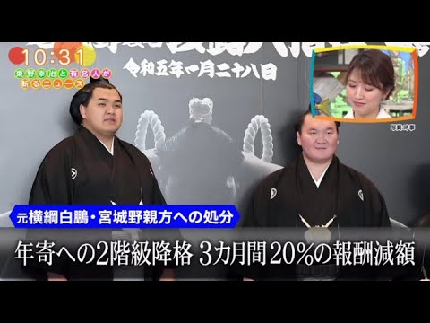 北青鵬後輩への暴力行為で引退 元白鵬・宮城野親方「2階級降格」【ワイドナショー 2024年2月25日】  HOT TOPICS