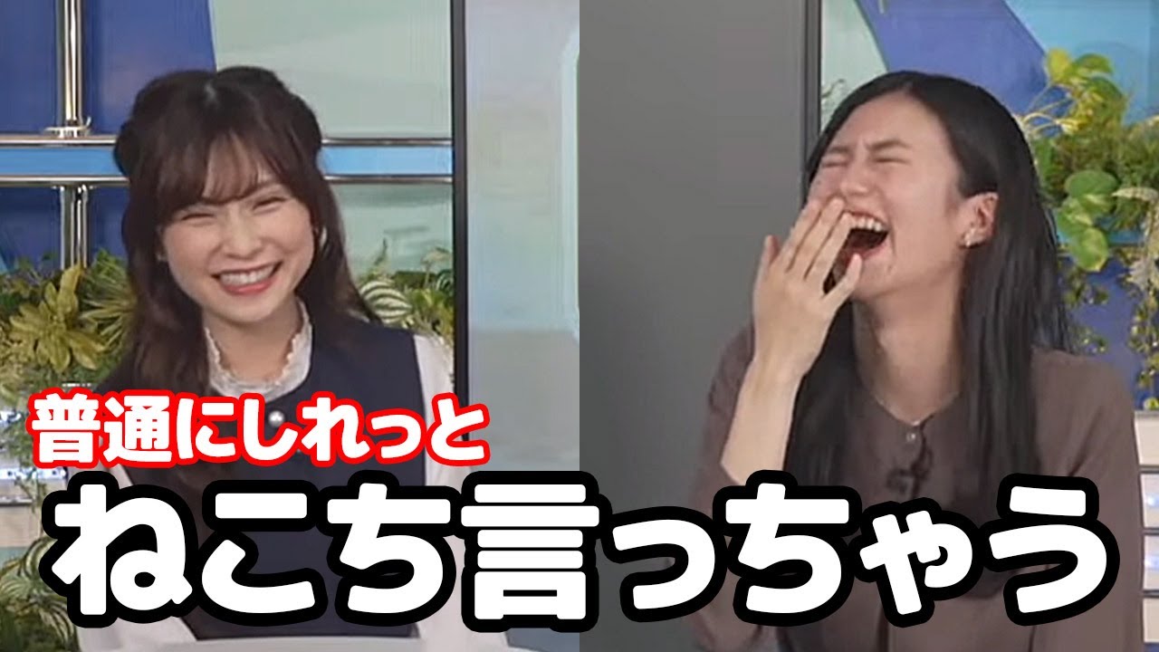 【大島璃音・松雪彩花】大先輩をねこちと言ってイジるお天気キャスターと猫が羨ましい先輩キャスター