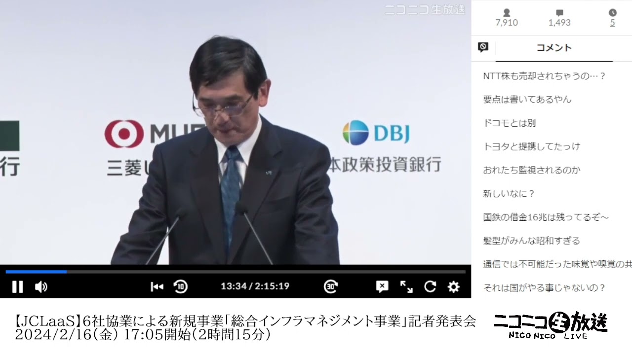 【ニコニコニュース】6社協業による新規事業「総合インフラマネジメント事業」記者発表会【2024/2/16】
