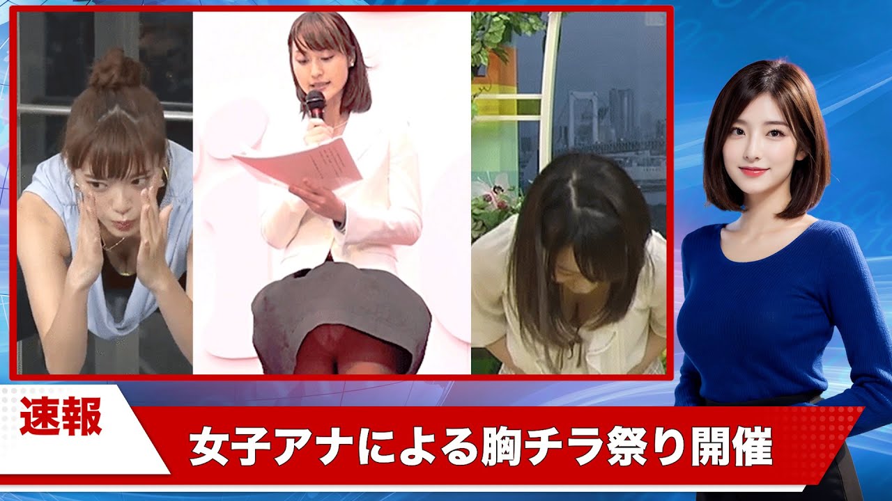 【速報】人気女子アナさん、うっかり胸チラしてしまう件について