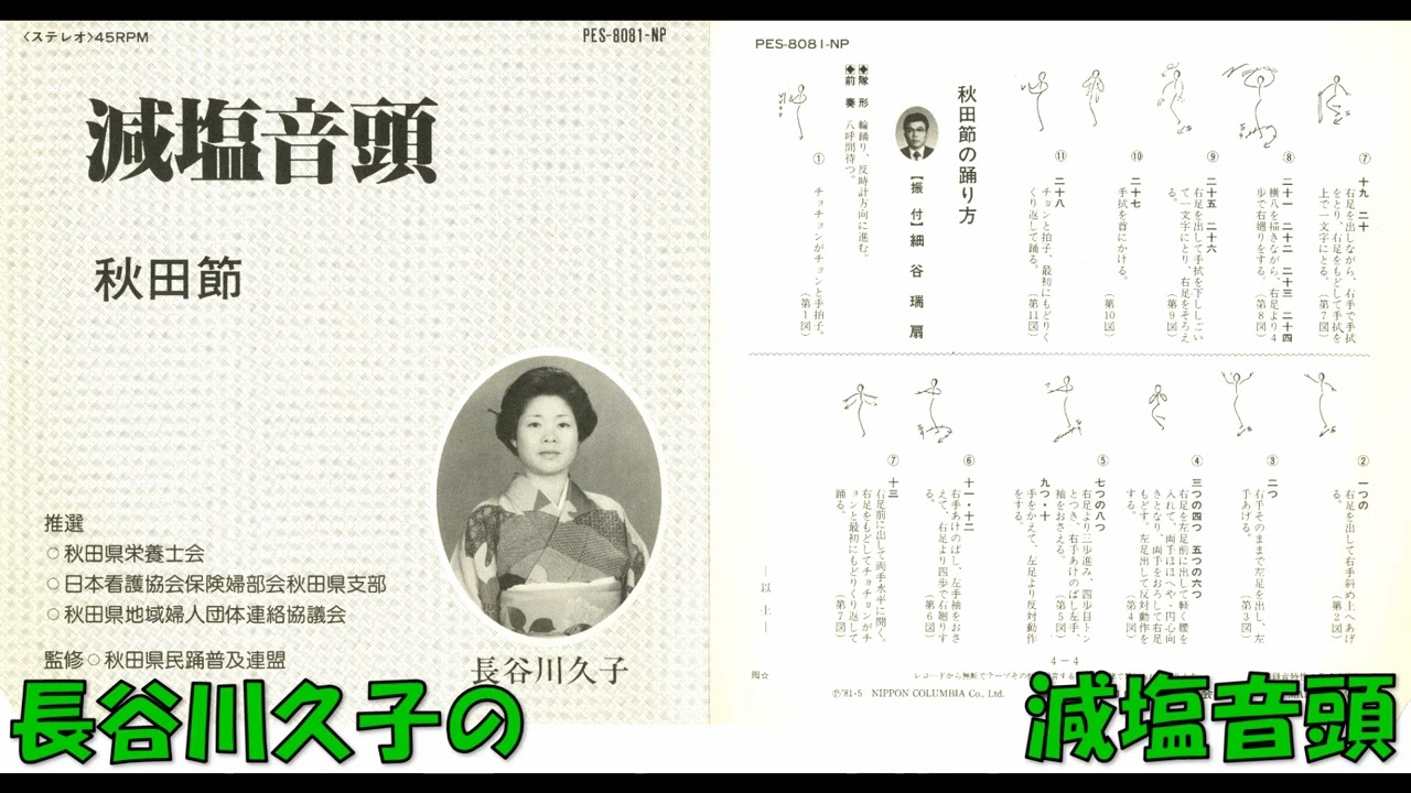 長谷川久子の 減塩音頭（秋田音頭替え歌）