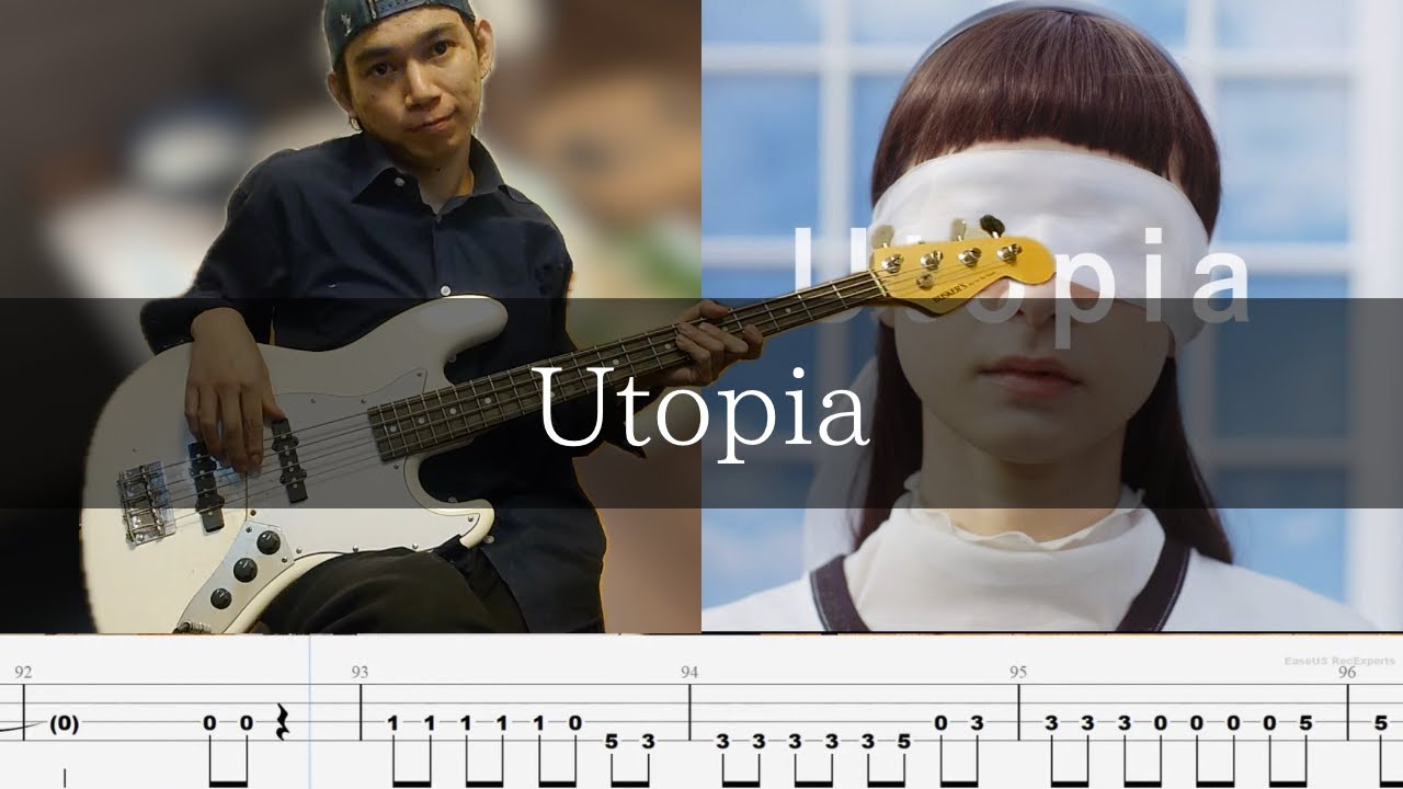 【ゆっくり弾いてみた】おいしくるメロンパン - Utopia Bass Cover 弾いてみた TAB