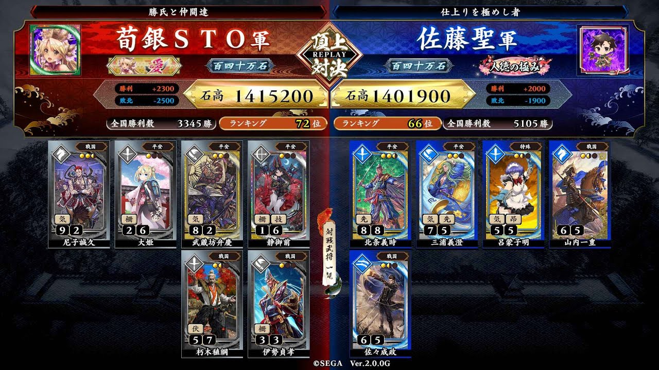 英傑大戦 頂上対決【2024/02/25】荀銀ＳＴＯ VS 佐藤聖