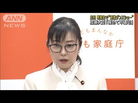 自民懇親会で“過激ダンスショー”　加藤大臣「極めて不適切」(2024年3月12日)