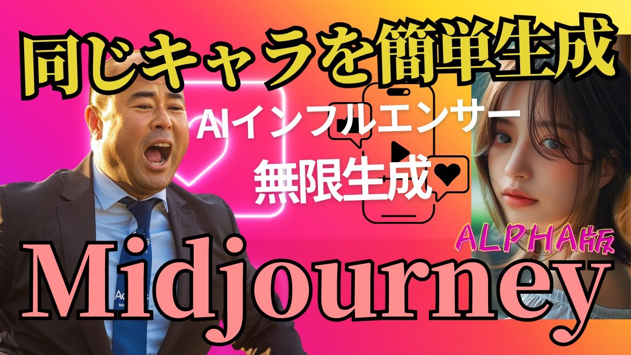 【画像生成AI】インスタ・TikTokのインフルエンサー簡単生成Midjourneyアルファ版が凄い