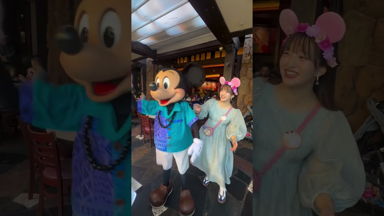 元HKT48 田島芽瑠 ディズニー キャラクター達が会いに来てくれるマカヒキレストランでモーニング🍽️💕#ハワイ #ミッキー