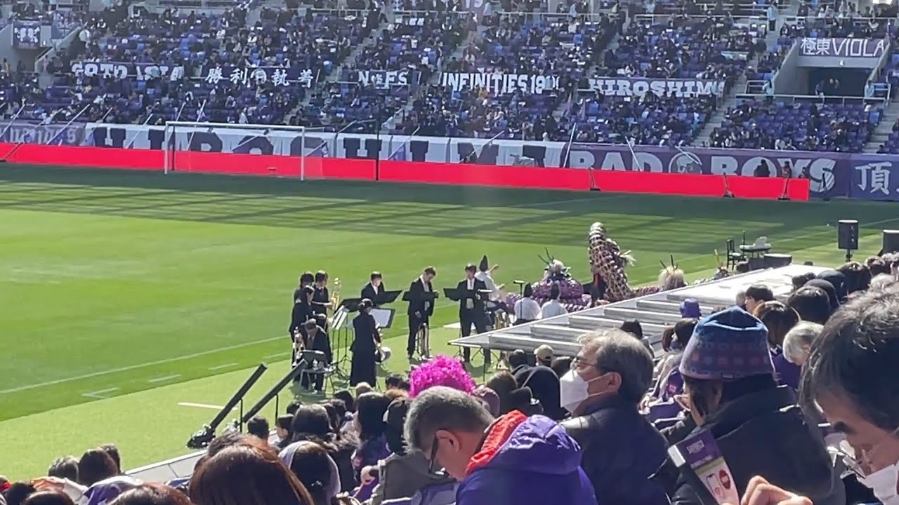 2024/02/10 エディオンピースウイングオープニングイベント (ウェルカムプレショーの途中まで: 歴史・伝統パート，平和・自然パート，サッカー・スポーツパート)
