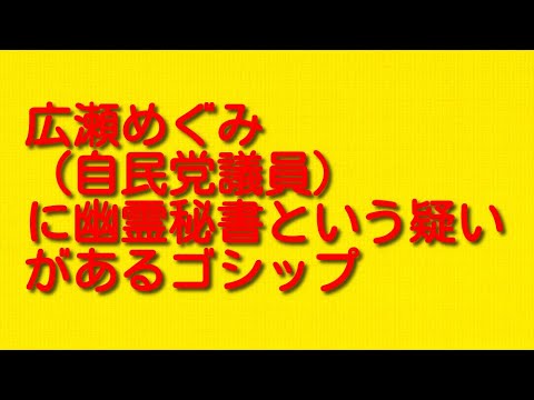 広瀬めぐみ（自民党議員）に幽霊秘書という疑いがあるゴシップについて。