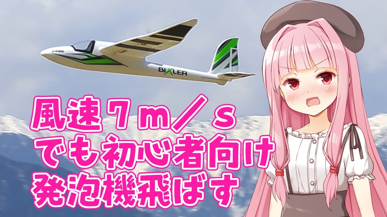 風が強くても初心者向け発泡機飛ばす　ラジコン飛行機