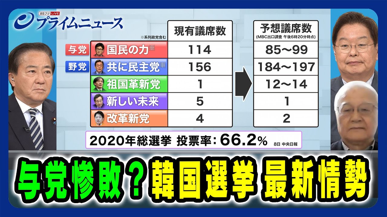 【韓国与党惨敗？】韓国選挙 最新情勢 長島昭久×陳昌洙×黒田勝弘 2024/4/10放送＜前編＞
