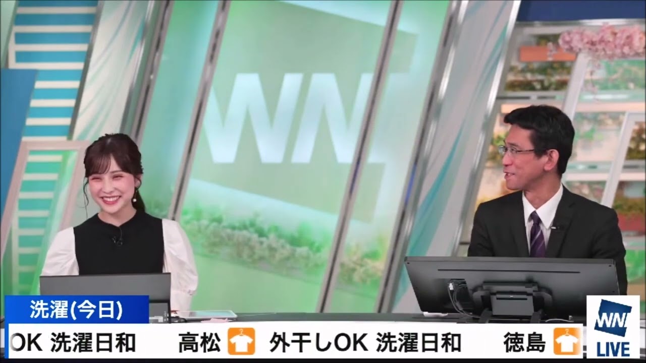 【松雪彩花(あやち)】🌈🎀と予報センター山口さん💻📝🐯今日の天気解説と晴れ☀の指数を疑って言い合う