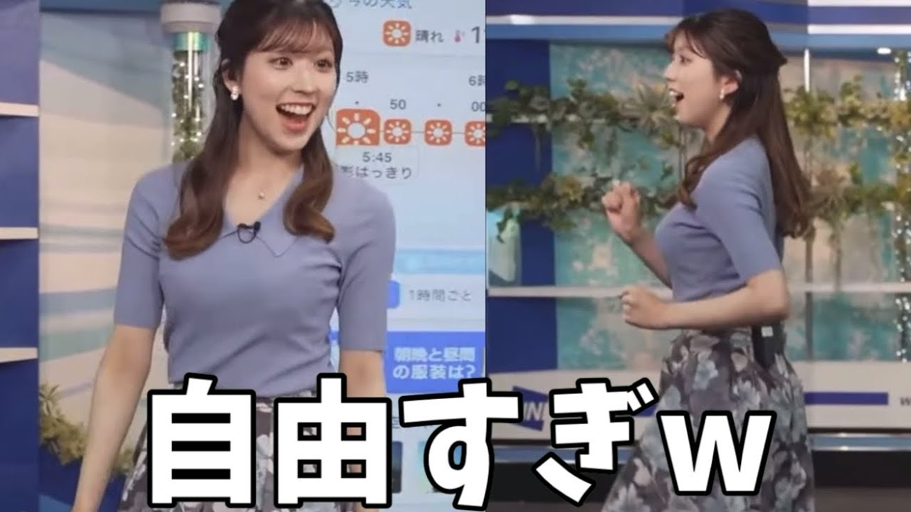 自由にその辺を歩き回っていいお天気番組w【小林李衣奈】スタジオ散歩