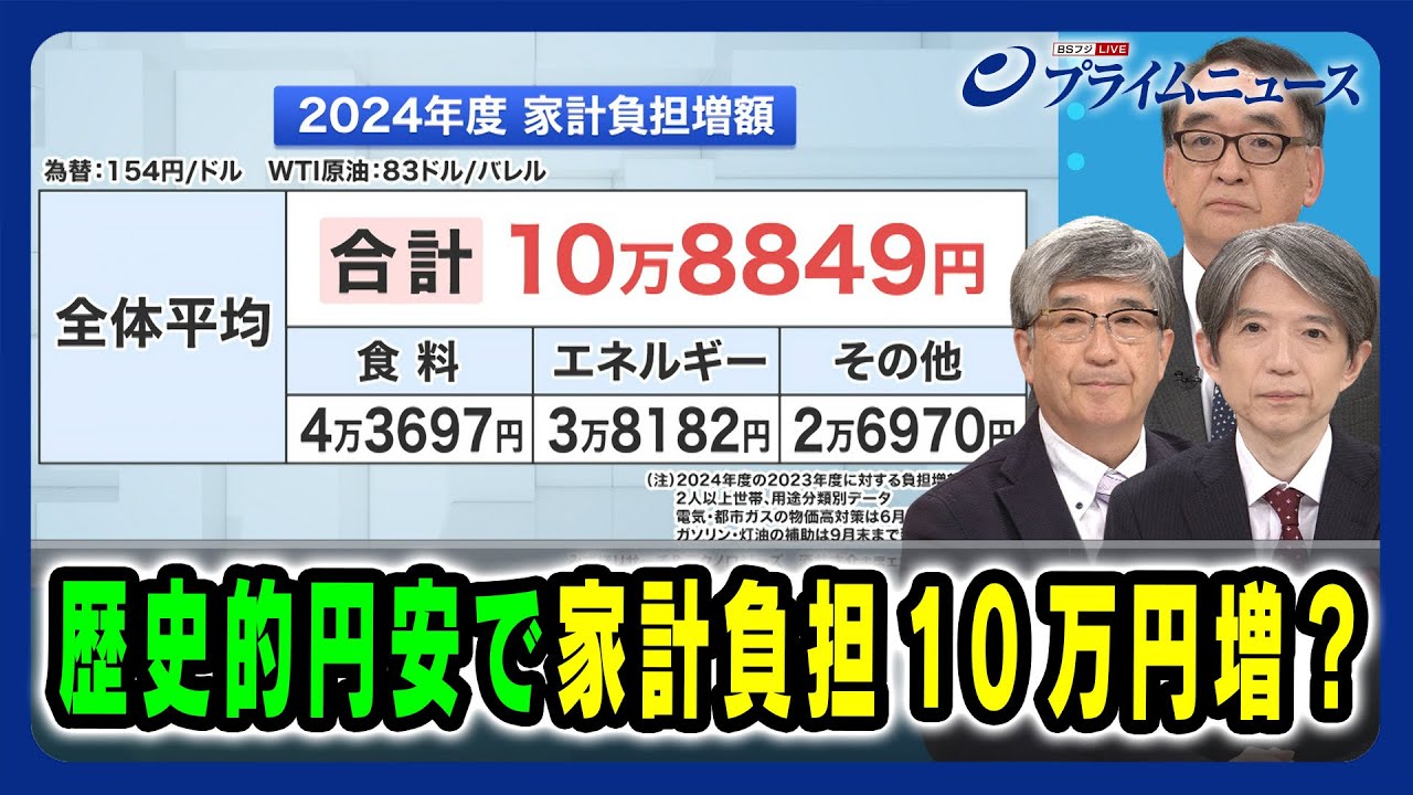 【実は足下ボロボロ？】歴史的円安で家計負担10万円増？ 真田幸光×木内登英×加谷珪一 【賃上げと定額減税が飛ぶ？】2024/4/24放送＜前編＞