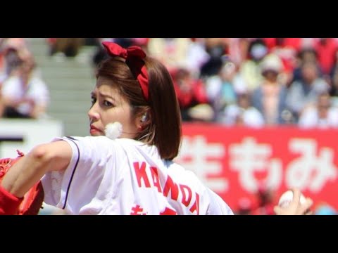 T2- 神田愛花、人生初始球式でボケ連発&ノーバン達成 背番号「もと1ch」→柳沢慎吾直伝の“全方向へ一礼”