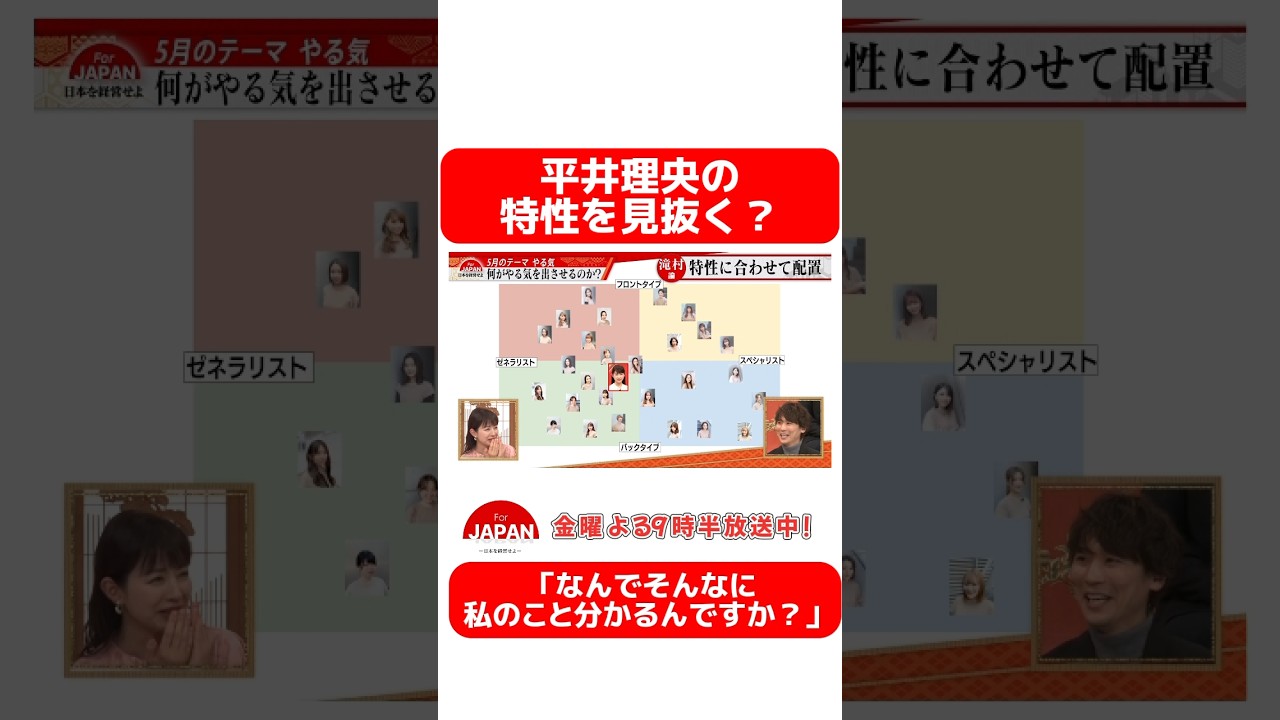 【平井理央の特性を見抜く？】 #forjapan #abema #shorts