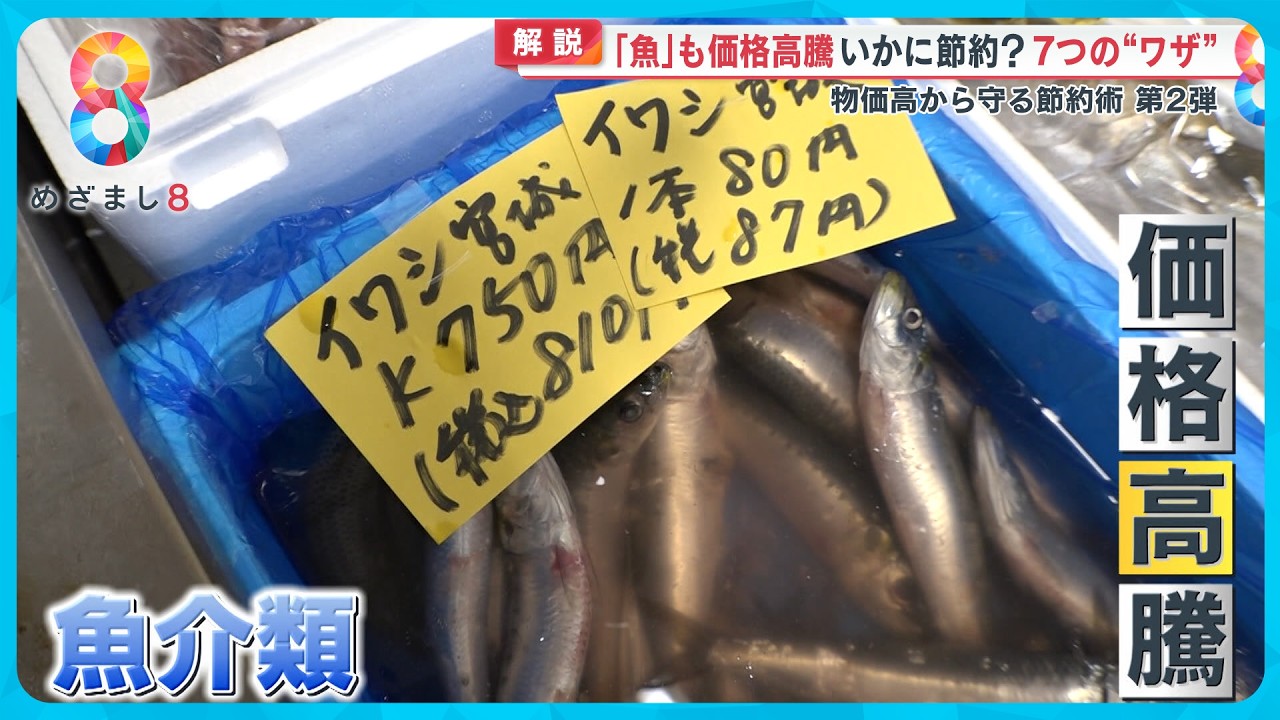 「魚は肉の日がお得」魚も価格高騰…物価高から家計を守る節約術第２弾【めざまし８ニュース】