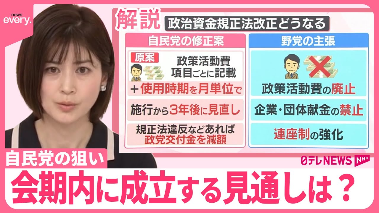 【解説】自民党案  どう修正？  難航する修正協議の行方は…  政治資金規正法 改正案