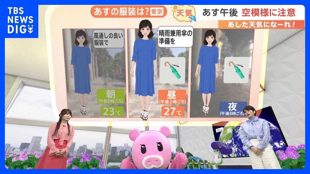 【6月7日 関東の天気】7日午後は空模様に注意　晴雨兼用の傘の準備を｜TBS NEWS DIG
