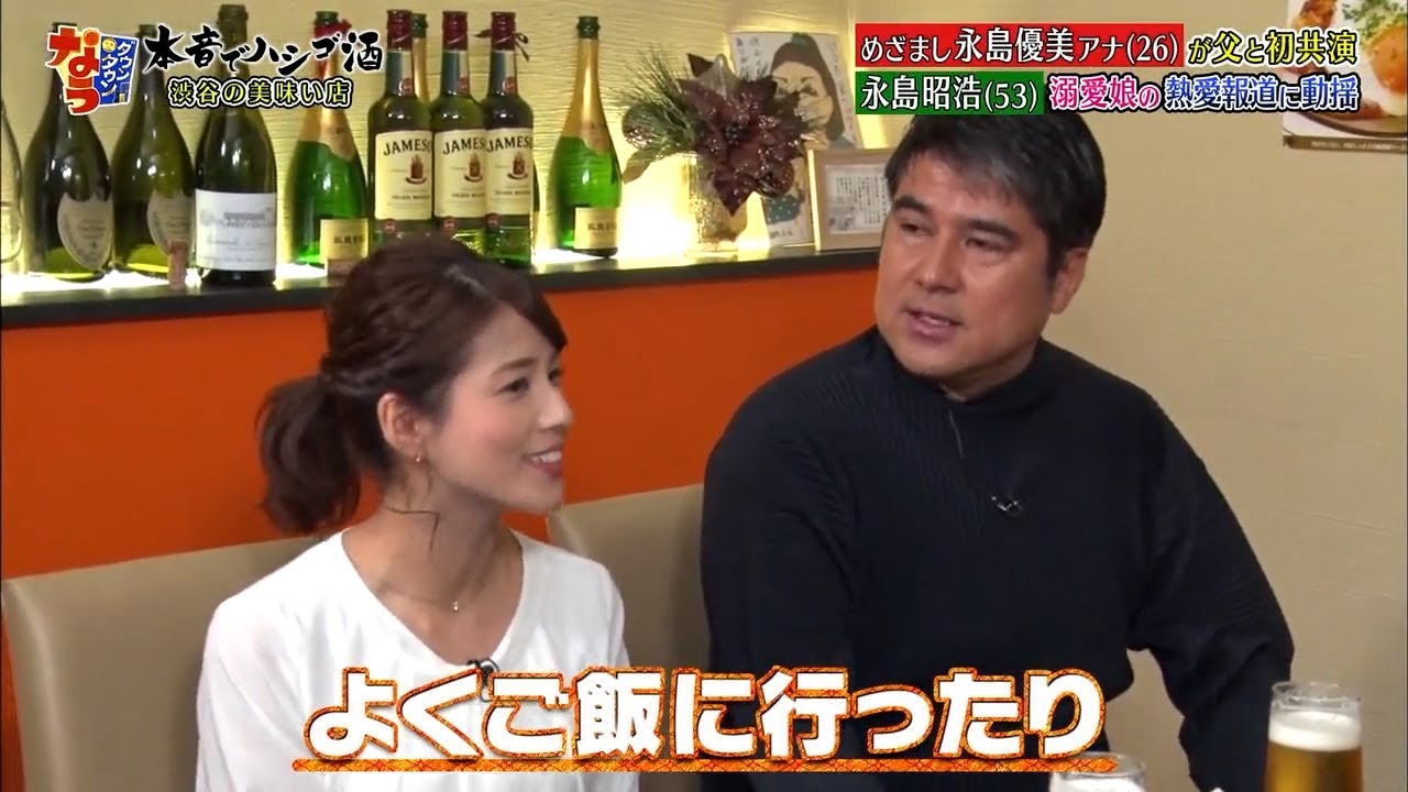『ダウンタウンなう』- めざまし永島優美アナ(26)が父と初共演 ! 永島昭浩(53)獨愛娘の熱愛報道に動揺