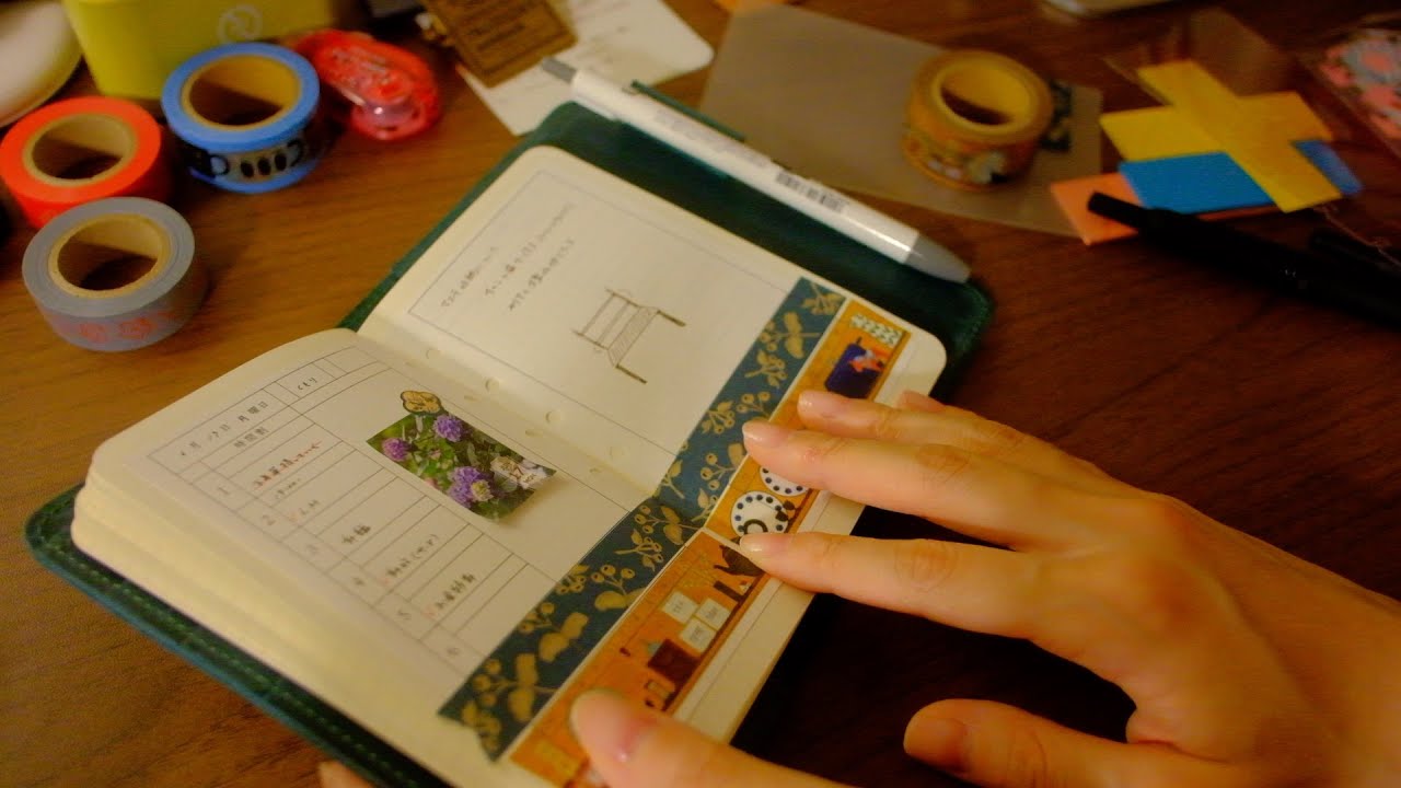 マステを使いつつ雑談しながら夜の手帳タイム【ほぼ日手帳 | システム手帳】