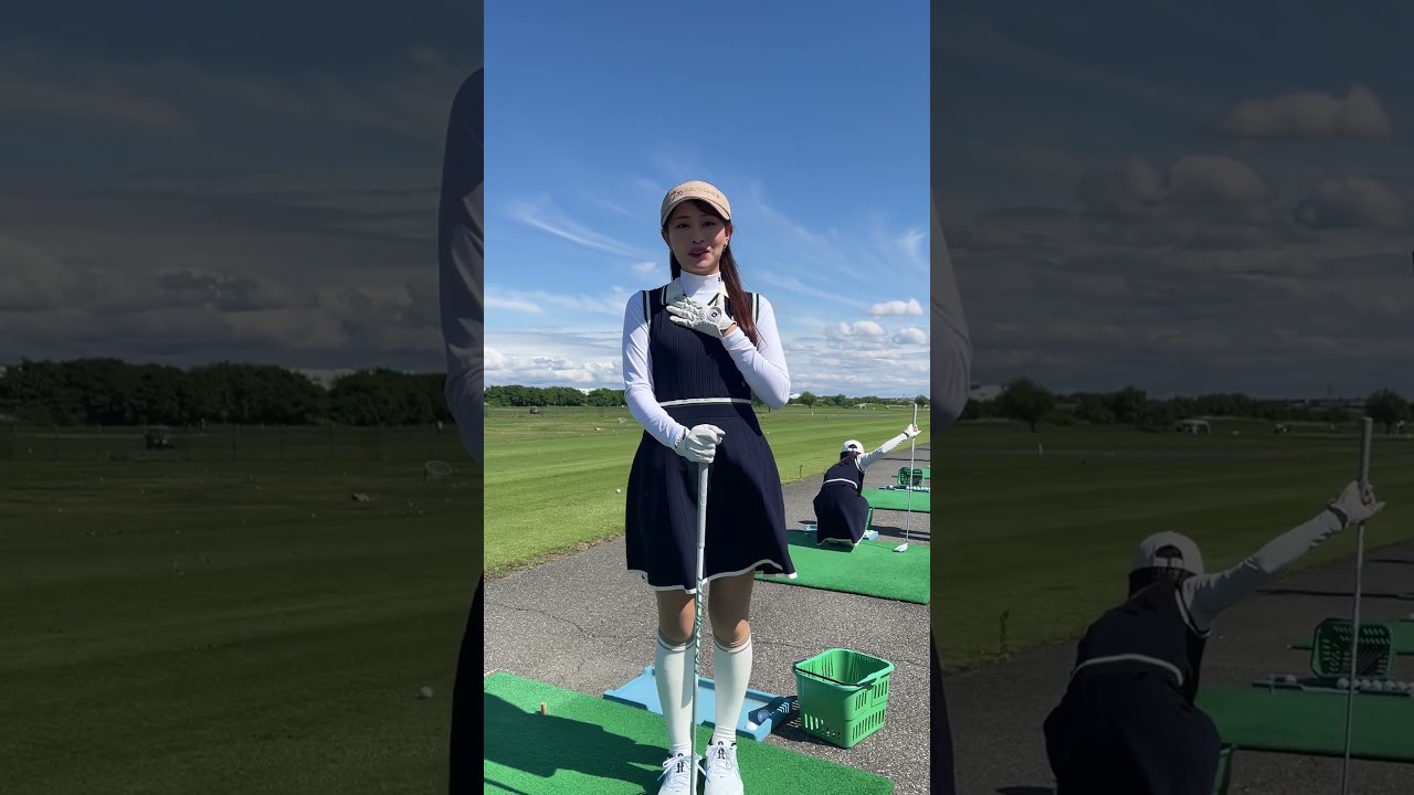 ラウンド回る前に高木由梨奈が今日の調子チェック！！本編も見てね！！