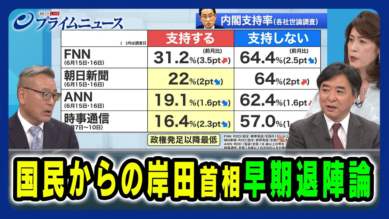【四面楚歌？岸田首相の"誤算"とは】国民からの岸田首相"早期退陣論" 久江雅彦×林尚行×岩田明子 2024/6/19放送＜後編＞